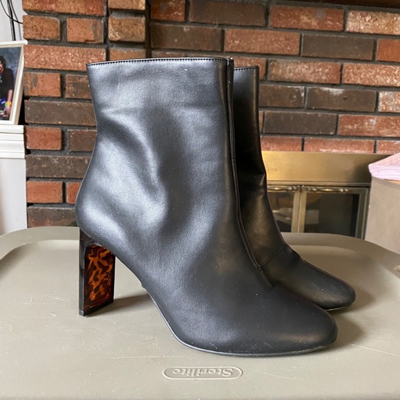Shoes | Cheetah Black Heel Boots | Poshmark
